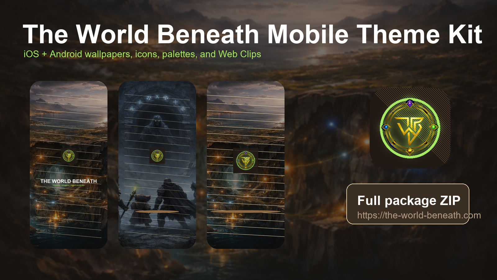 Preview of The World Beneath mobile theme kit