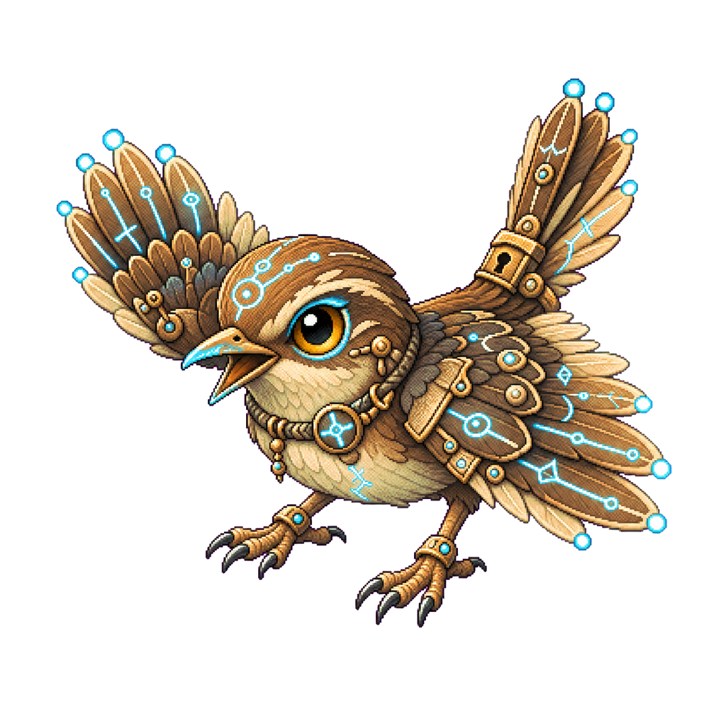 Fusewing Wren creature art from The World Beneath