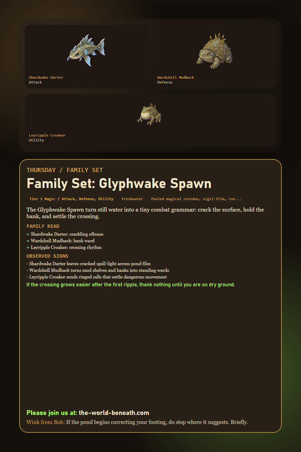 Glyphwake Spawn family set card from The World Beneath