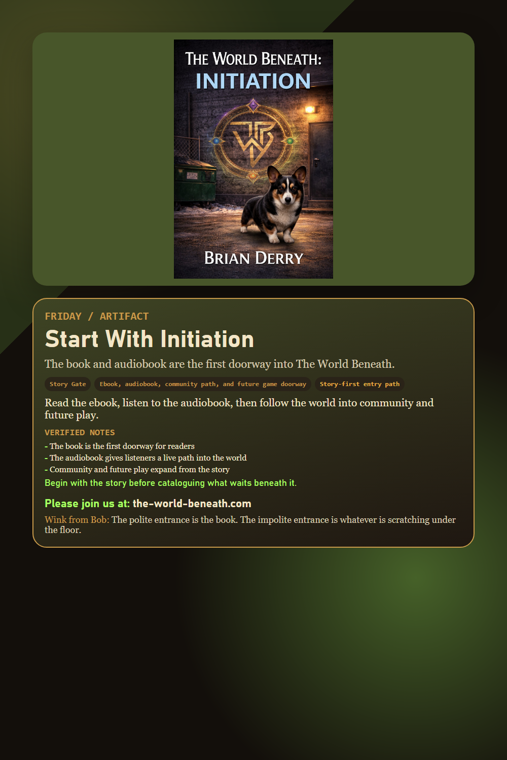 The World Beneath Initiation story entry card