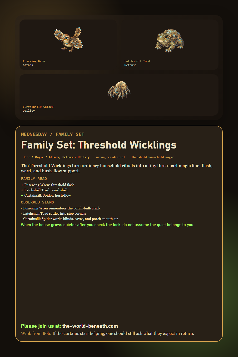 Threshold Wicklings family set card from The World Beneath